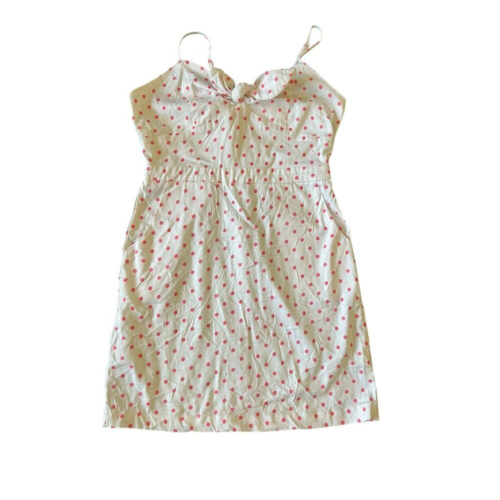 Gianni Bini Women's Polka Dot Mini Dress White Tie-Front Size M‎